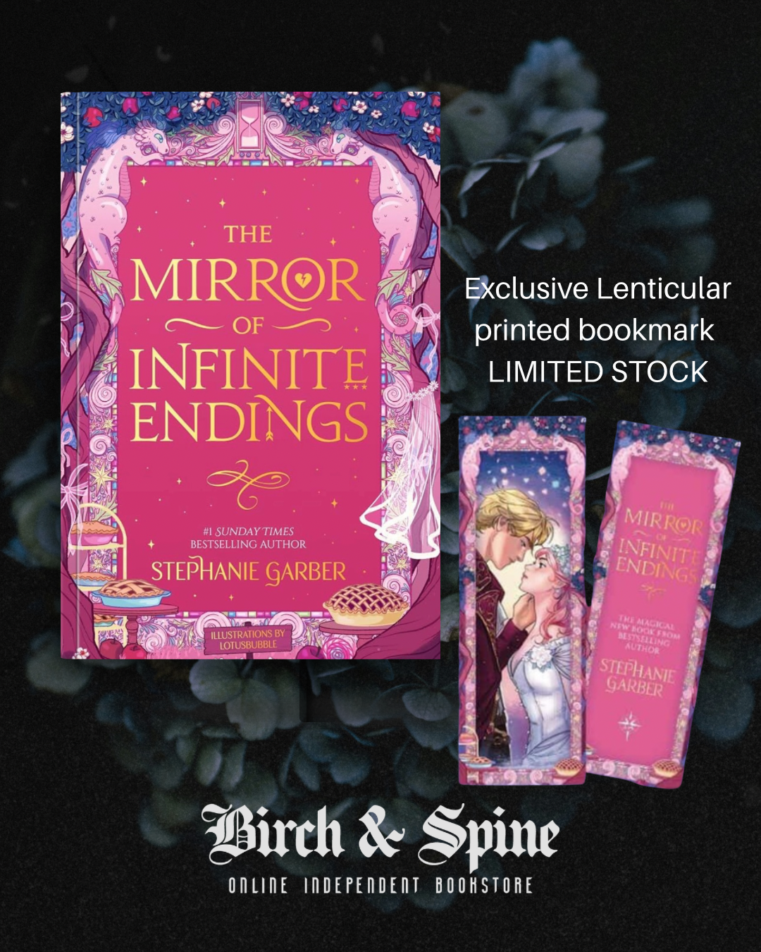 The Mirror of Infinite Endings by Stephanie Garber + Lenticular printed bookmark